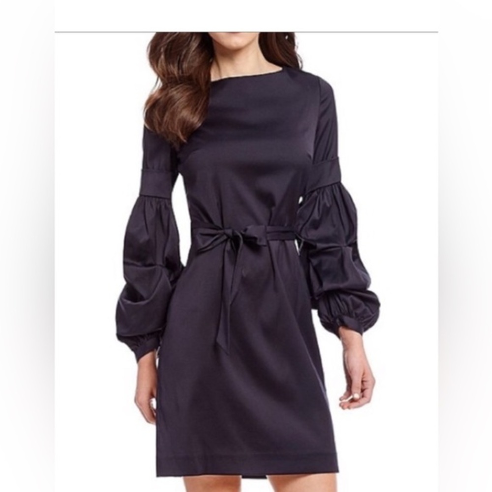 NWT Antonio Melani Theo Ruffle Dress Women’s Size 0 Sparkling Twilight Blue Navy